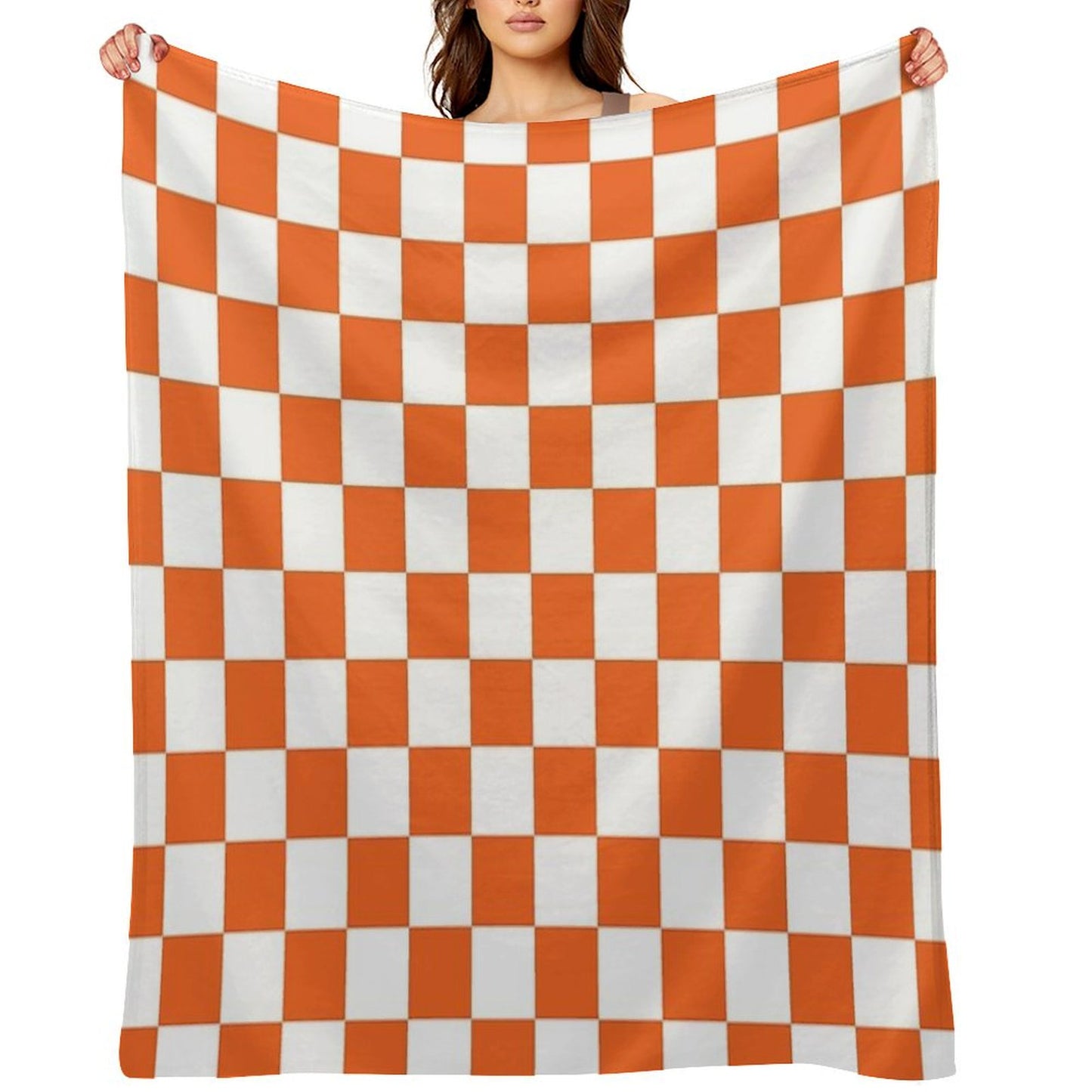Tennessee Orange And White Checkerboard Throw Blanket