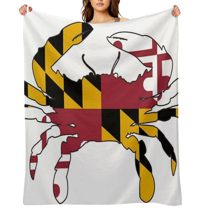 Maryland Flag Crab Throw Blanket