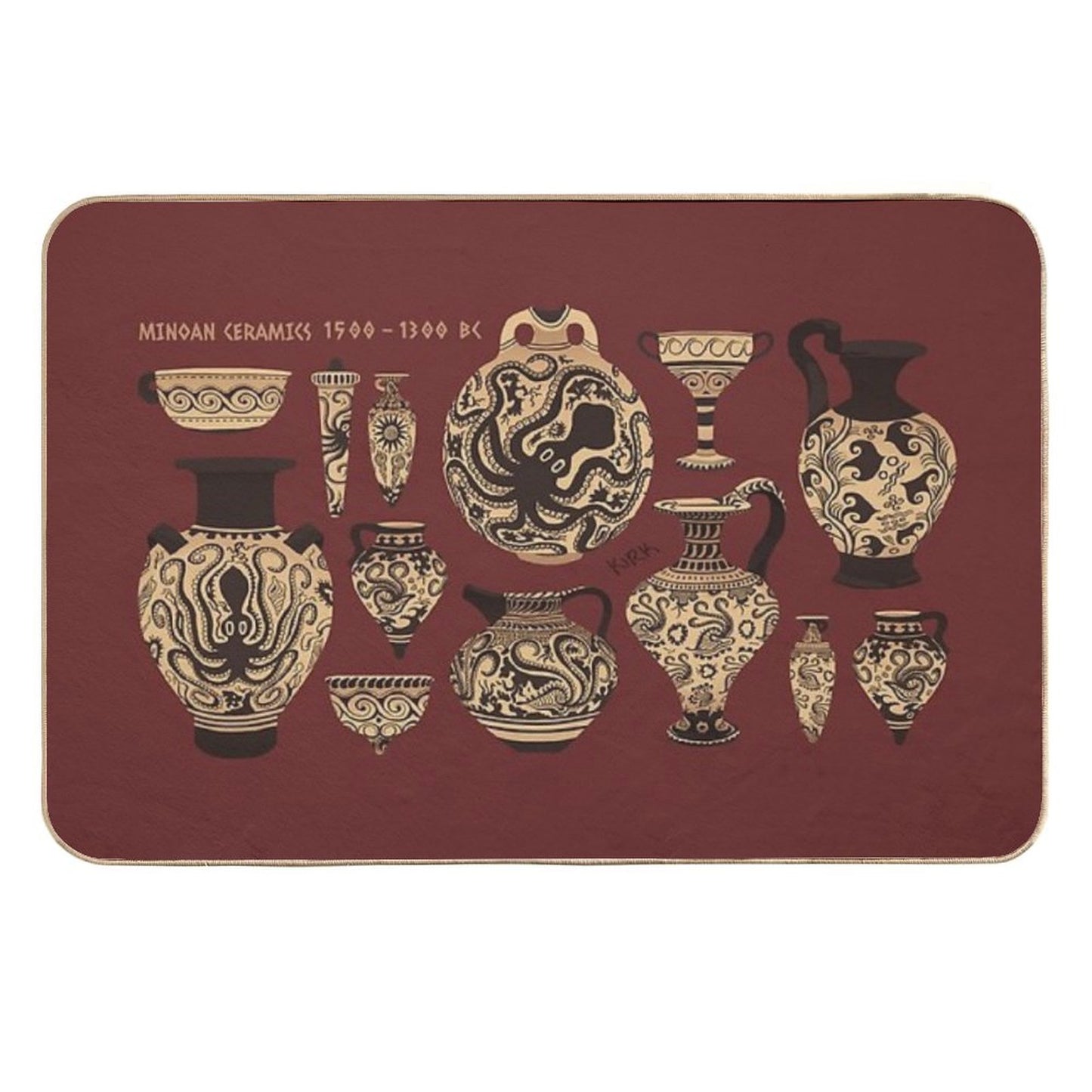 Late Minoan Ceramics  Repositionable Bath Mat