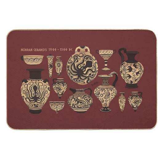 Late Minoan Ceramics  Repositionable Bath Mat