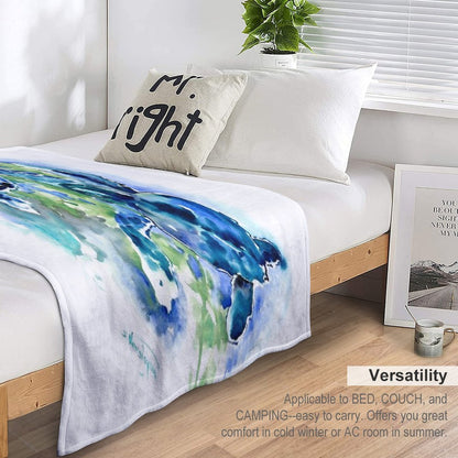 Sea Turtles Turquoise BLue Design Throw Blanket