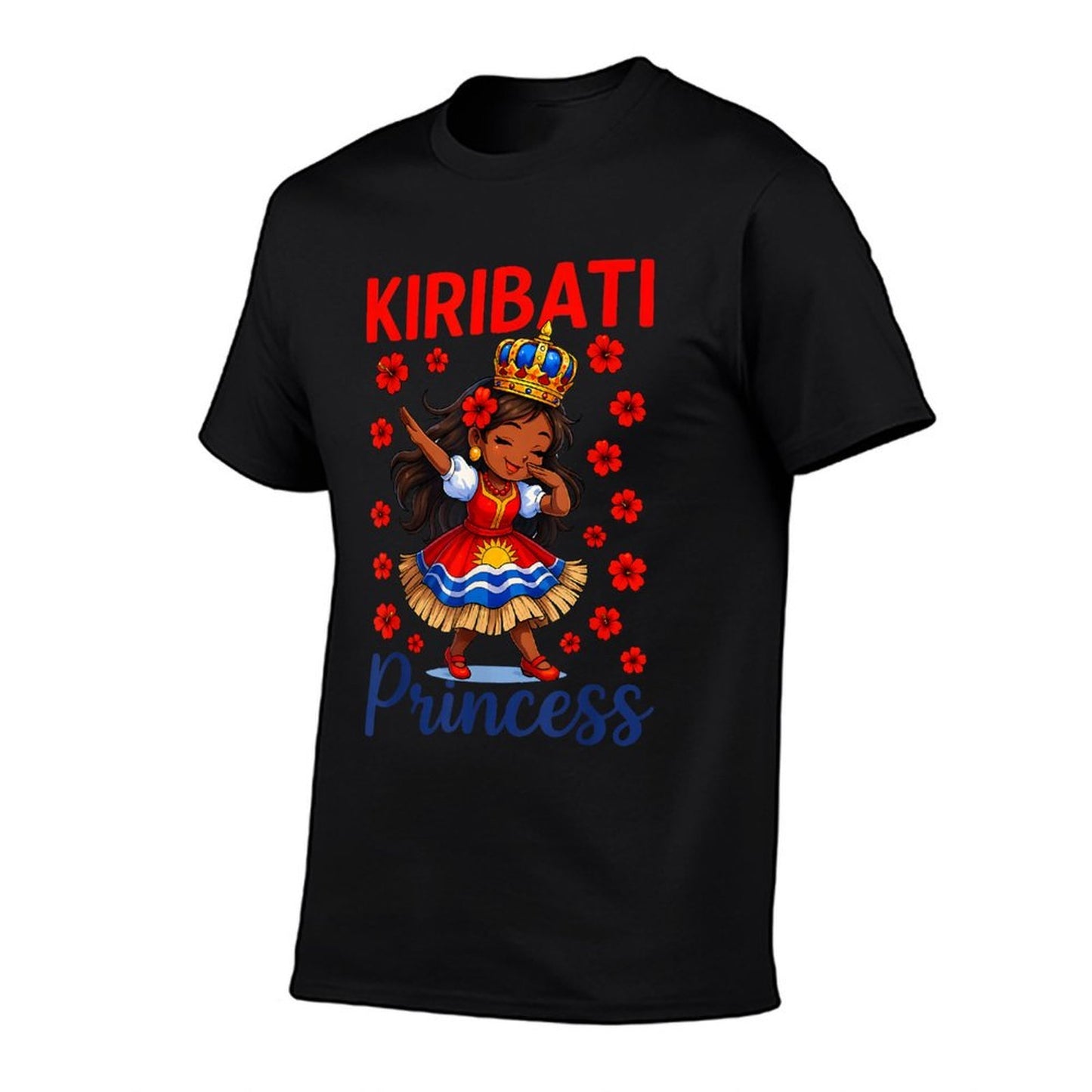 Kiribati Princess Girl Cute Island Pride Dab Crown  Easy-care T-Shirt