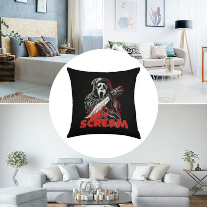 Scream Movie Linen Throw Pillow Cover