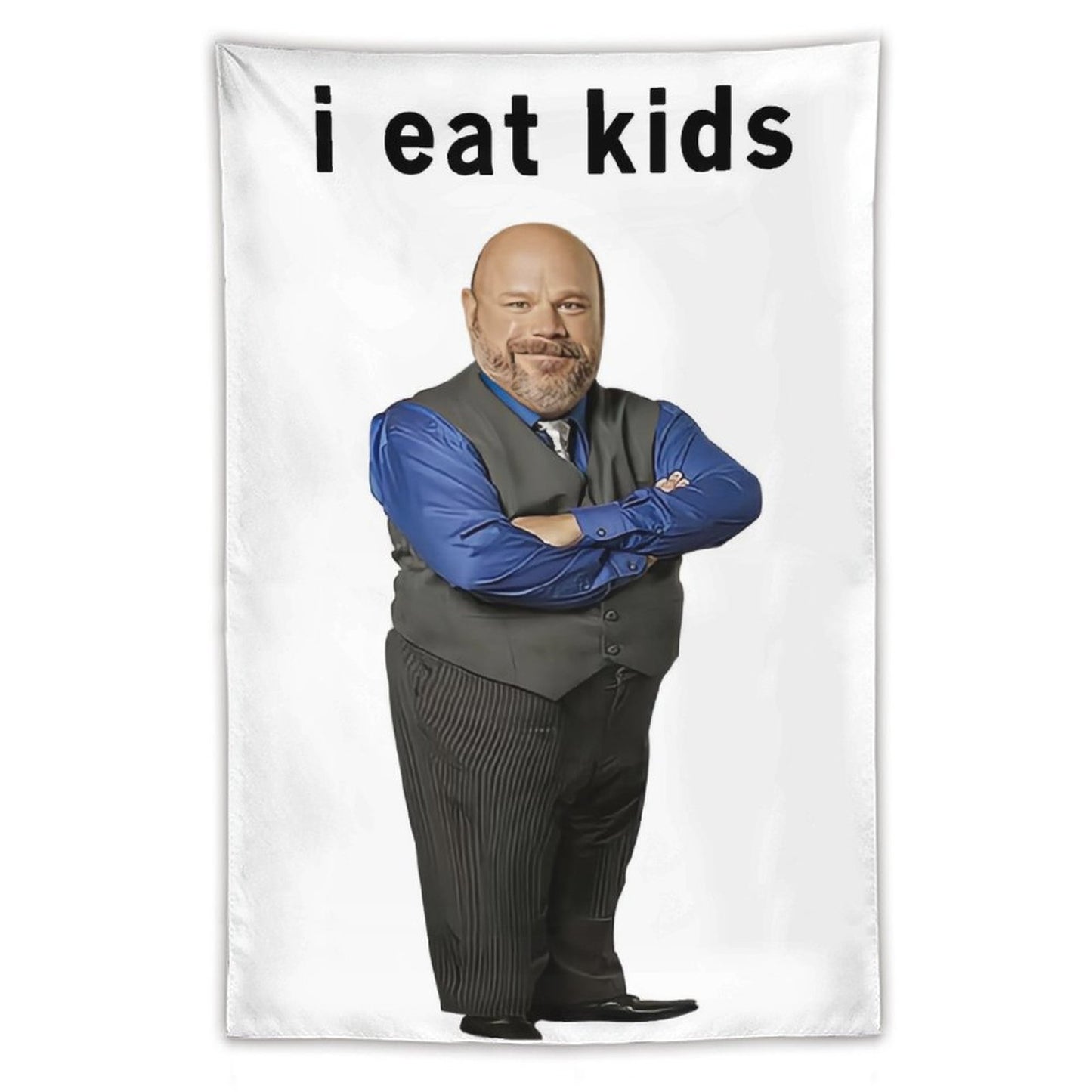 Bertram I Eat Kids Vertical Tapestry