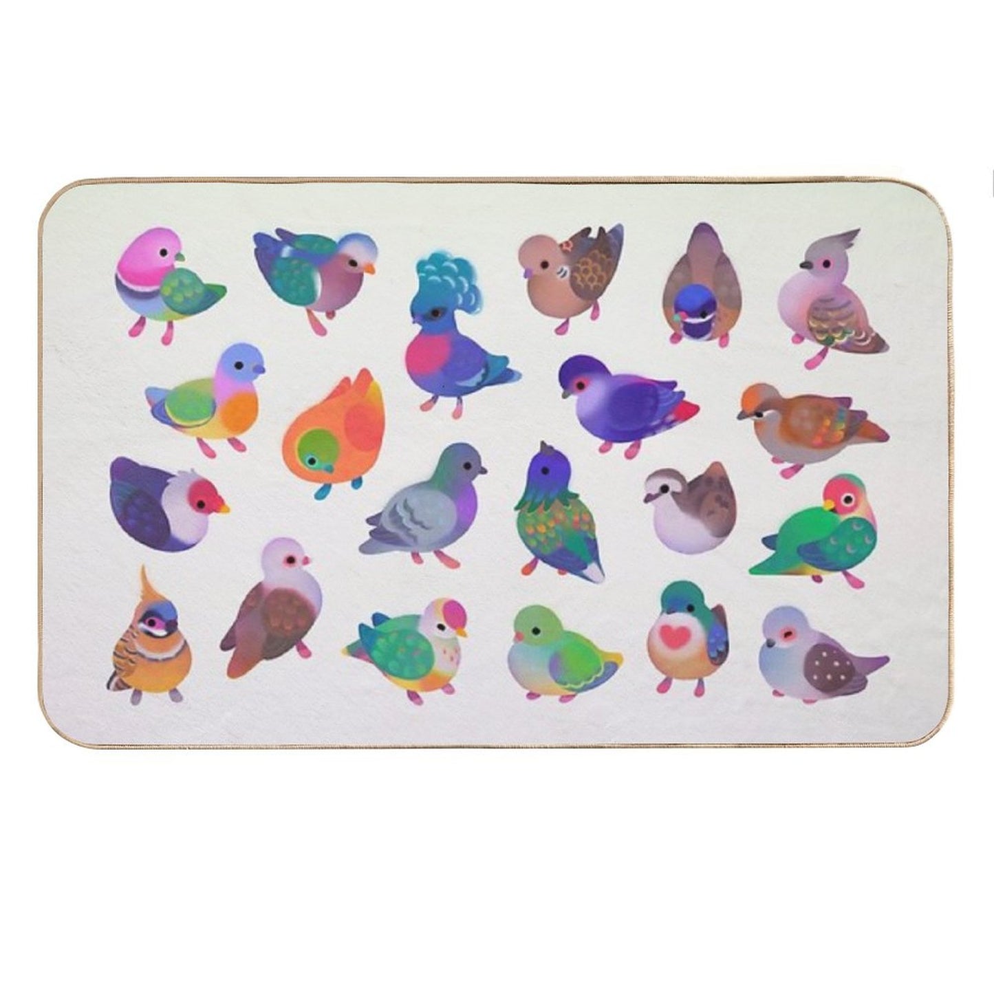 Wild Pigeon -bright, Name Bath Mat