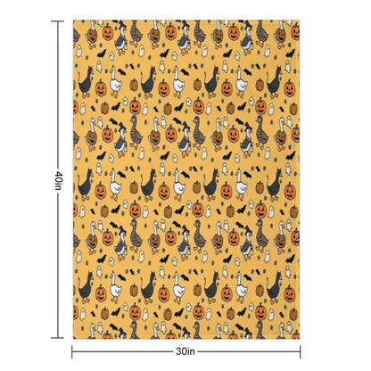 Silly Halloween Geese Throw Blanket