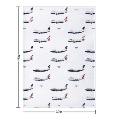 British Airways 747s Throw Blanket