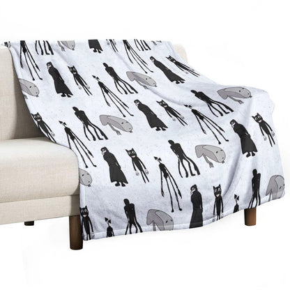 Siren Head, Breaking News, Witch Dr, Bridge Worm, Cartoon Cat Throw Blanket