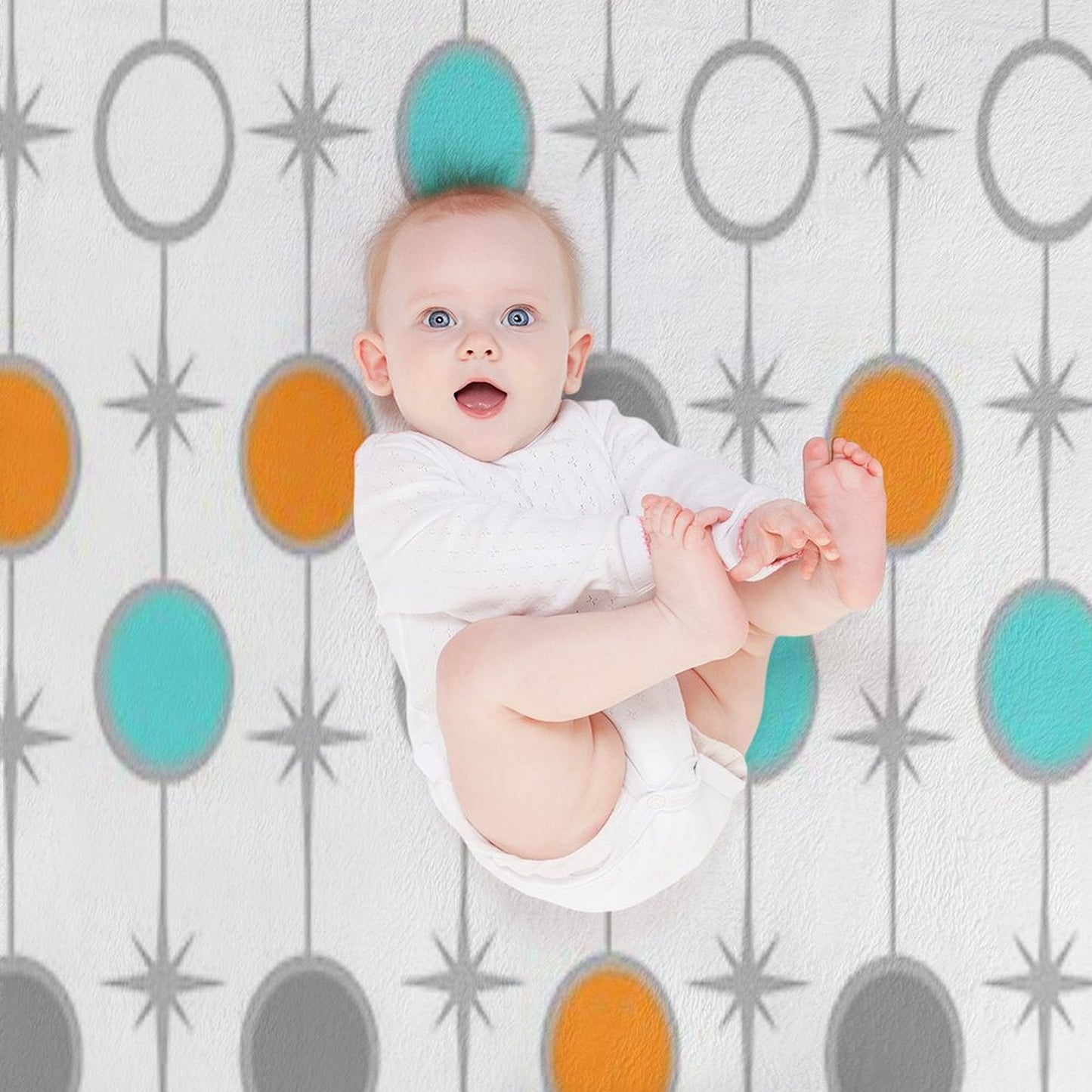 Retro Dots And Starbursts Throw Blanket