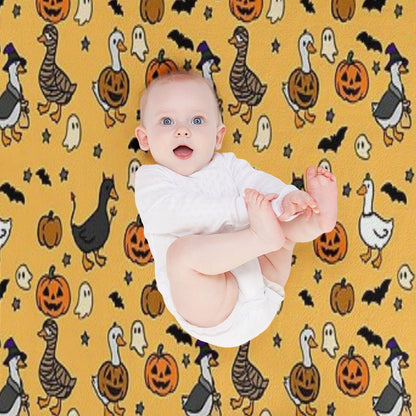 Silly Halloween Geese Throw Blanket