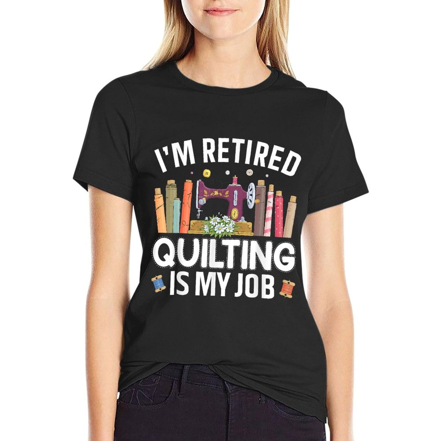 Cool Quilting Art For Women Mom Grandma Stitch Sewer Quilter T-Shirt