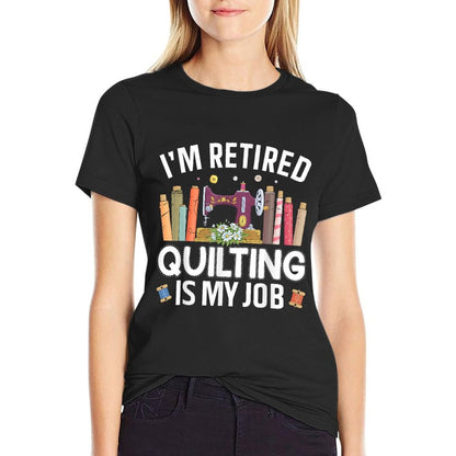 Cool Quilting Art For Women Mom Grandma Stitch Sewer Quilter T-Shirt