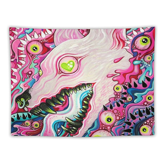 Glitterwolf Acrylic Painting Tapestry