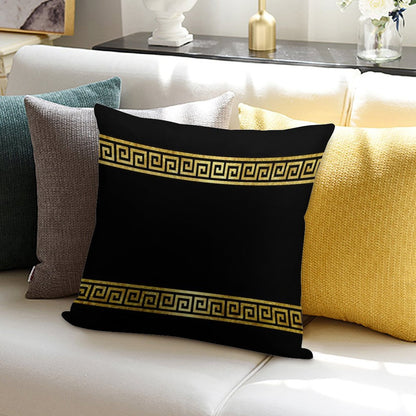 Greek Geometric Pattern Soft Reinforced Edging Throw Pillow
