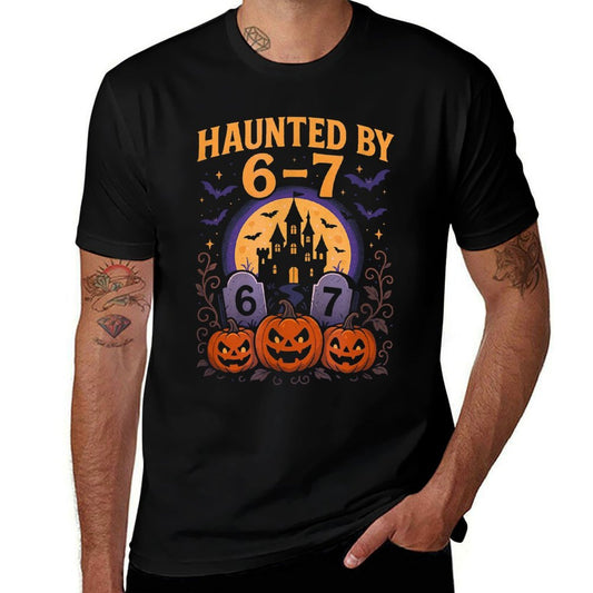 67 Funny Six Seven Gen Alpha Z Halloween 67 Haunted by 67  Rolled Sleeves T-Shirt