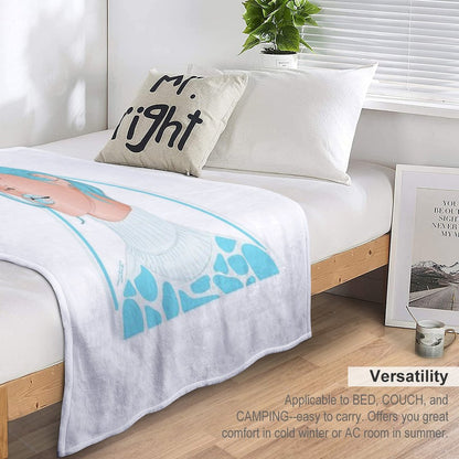 Girl in Light Blue Throw Blanket