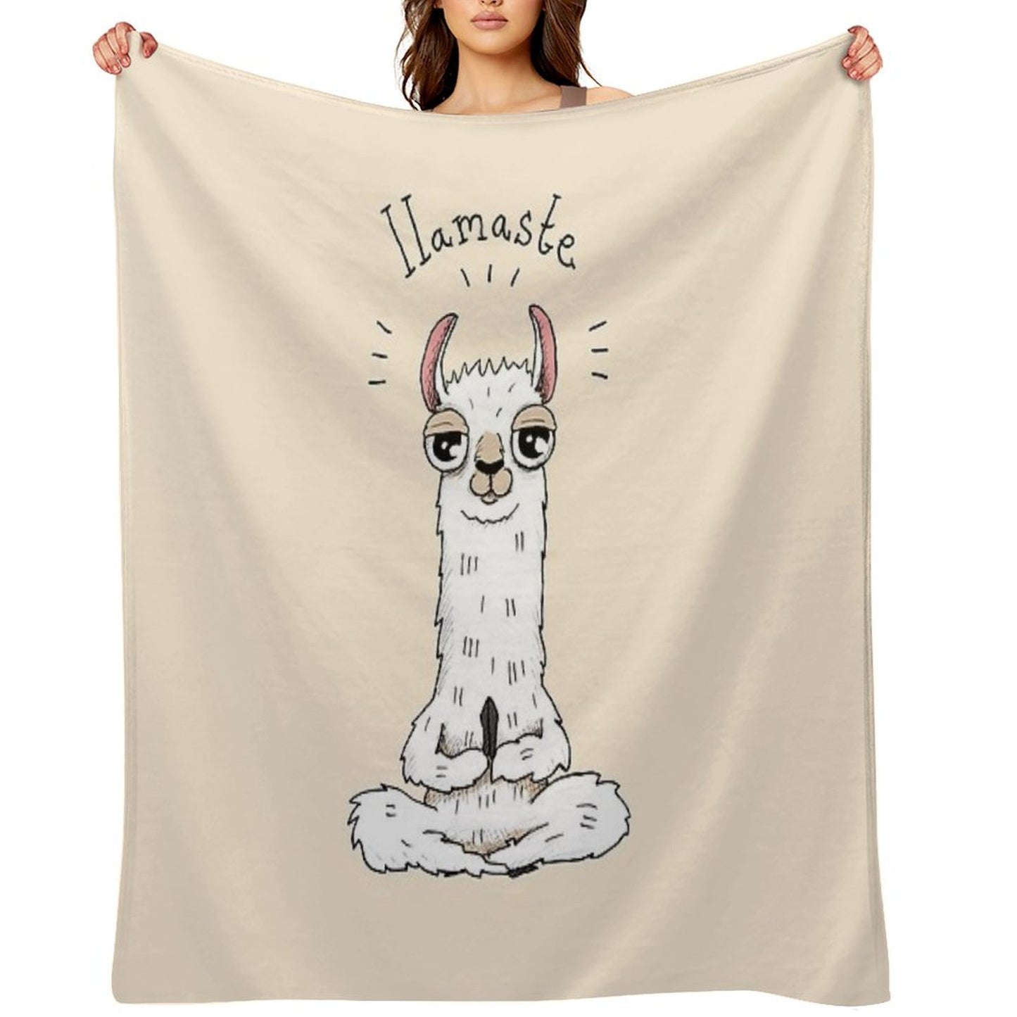 Llama Yoga Pose with Llamaste Throw Blanket