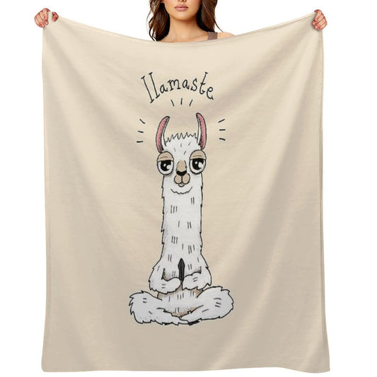 Llama Yoga Pose with Llamaste Throw Blanket