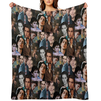 Timothee Chalamet Collage Design Throw Blanket