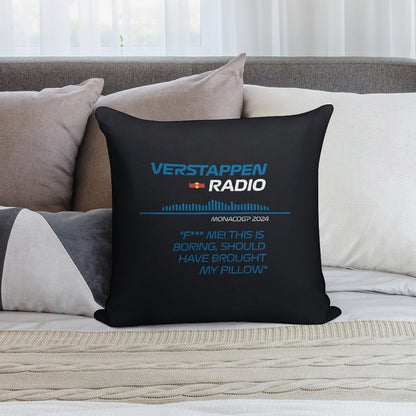 Verstappen Radio Monaco - Pillow Soft Hidden Zipper Throw Pillow