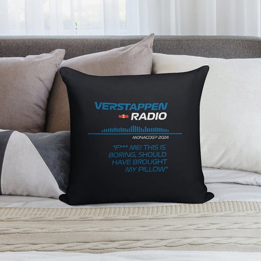 Verstappen Radio Monaco - Pillow Soft Hidden Zipper Throw Pillow