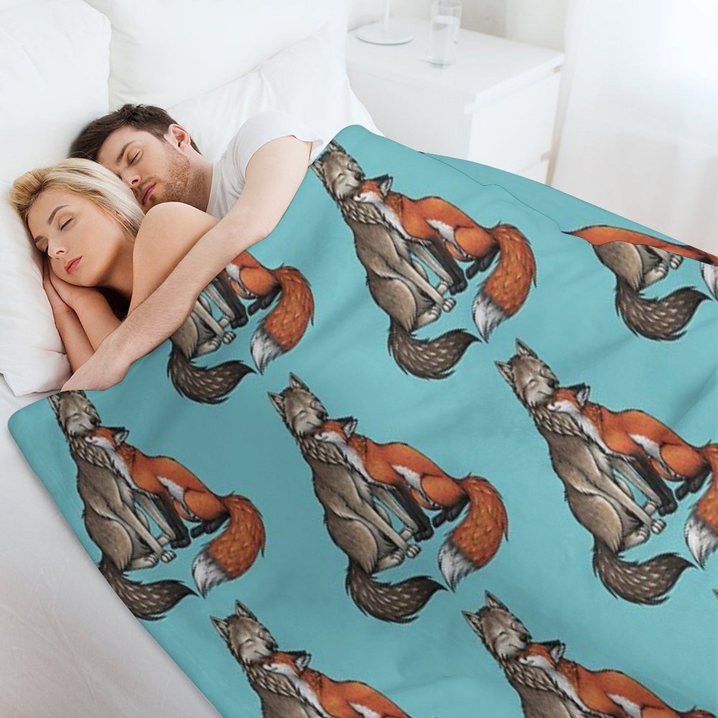 Wolf & Fox Throw Blanket