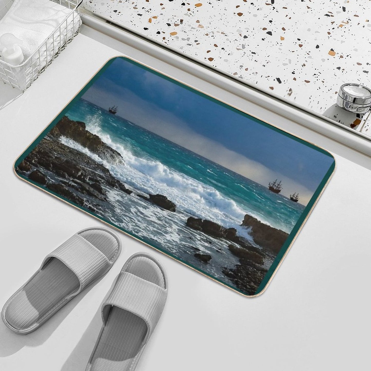 OCEAN WAVES Bath Mat
