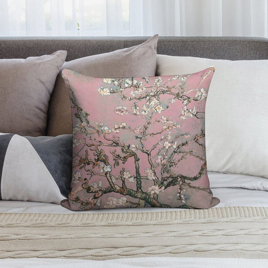 Almond Blossom - Vincent Van Gogh (pink Pastel) Soft Luxury Feel Throw Pillow
