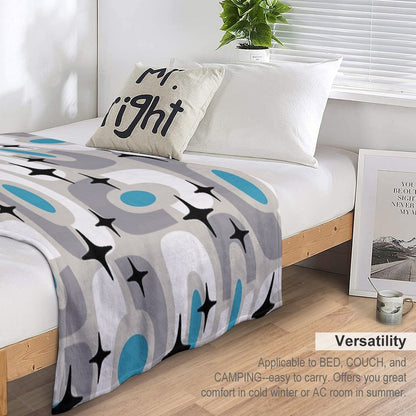 Retro Mid Century Atomic Composition 259 Throw Blanket