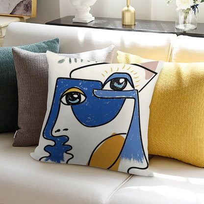 Minimal  Cute Face Soft Durable Construction Throw Pillow