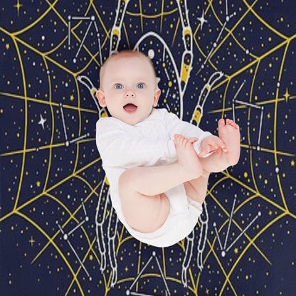 Celestial Spider on Starry Web Throw Blanket