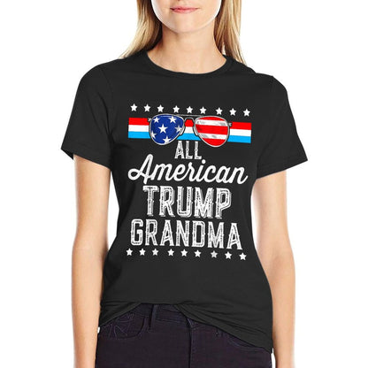 All American Trump Grandma American Flag Sunglasses Trump T-Shirt