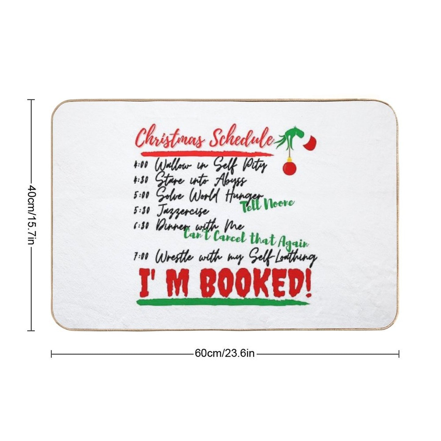 Christmas Schedule Bath Mat