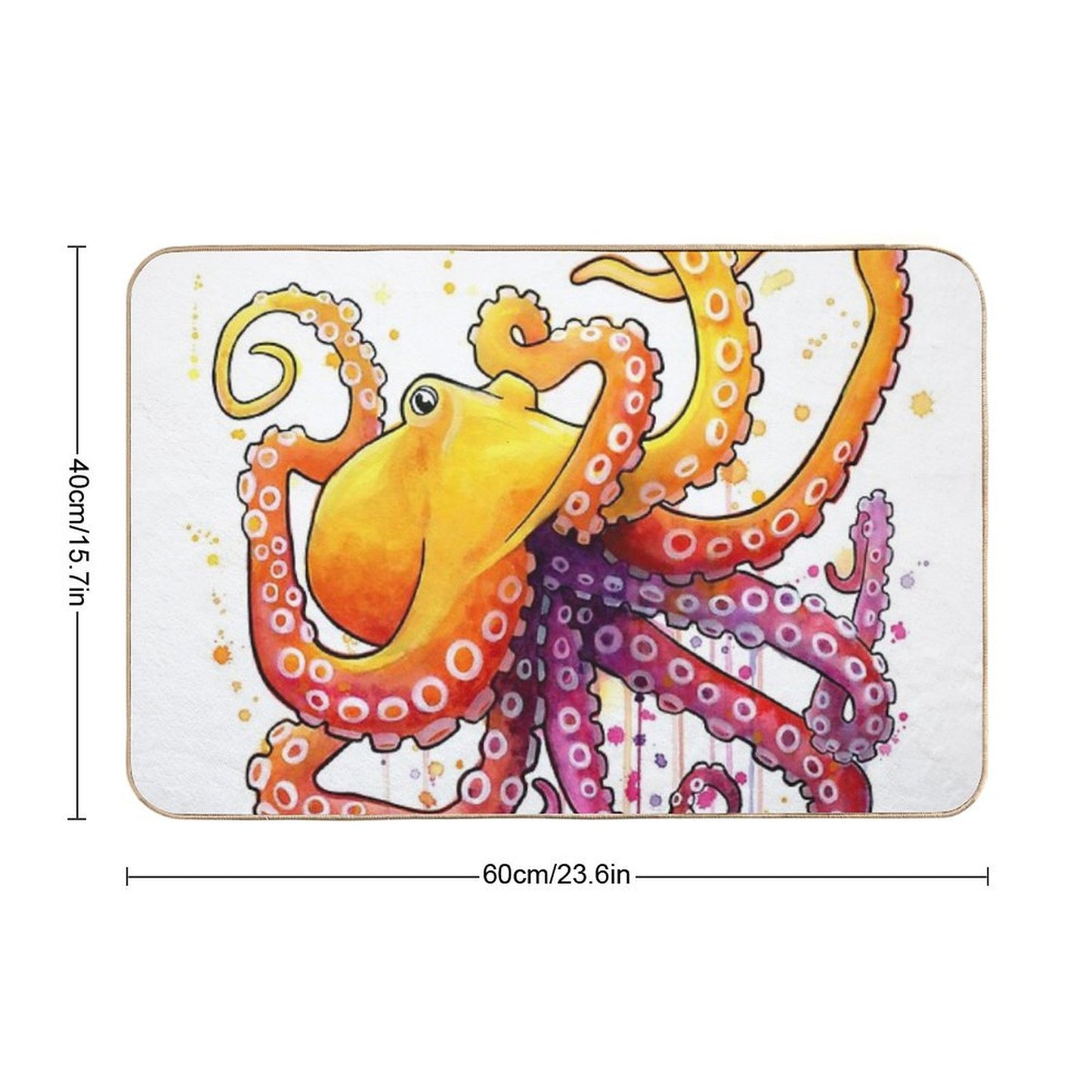 Octopus Sunrise Bath Mat