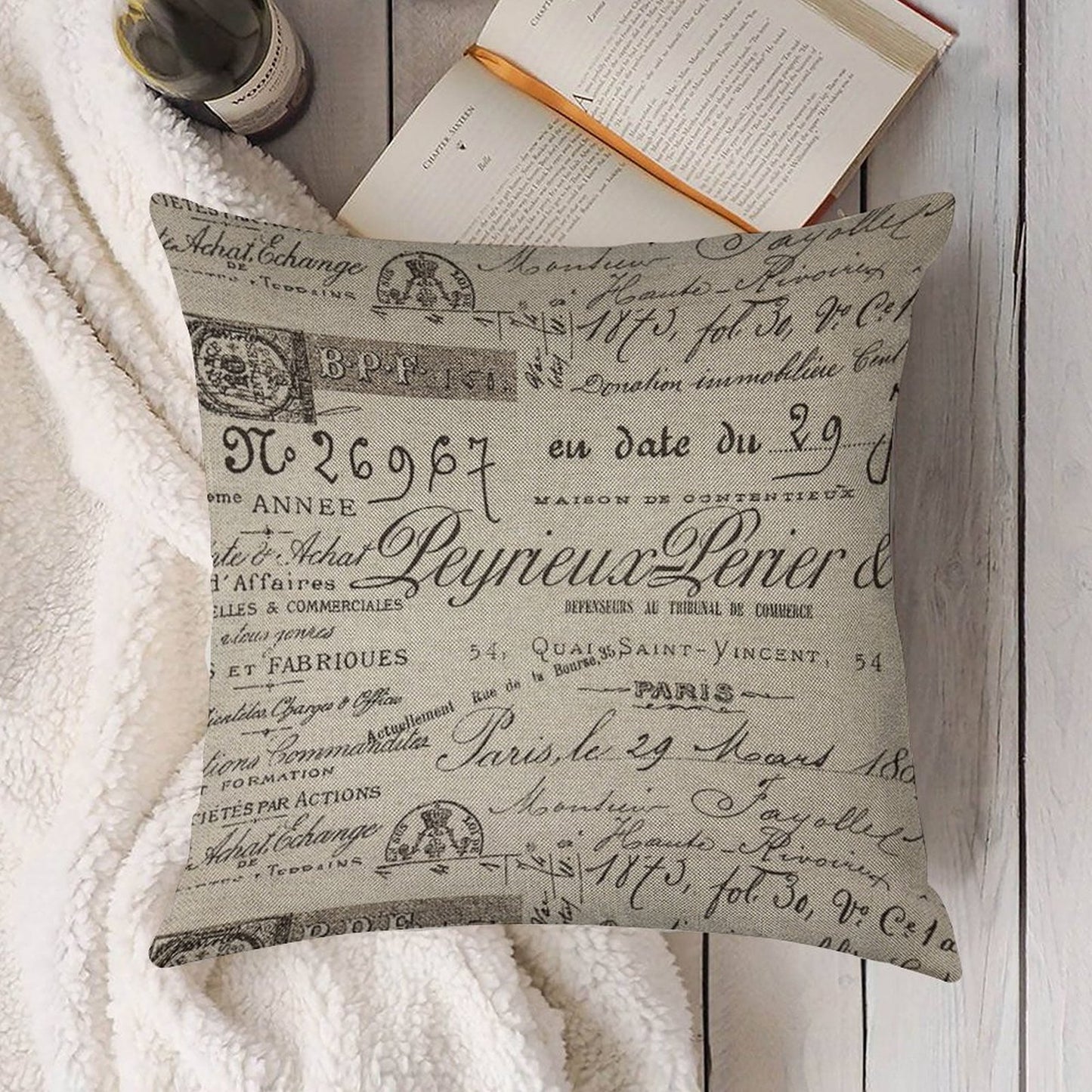 Parisan Linen Throw Pillow Cover