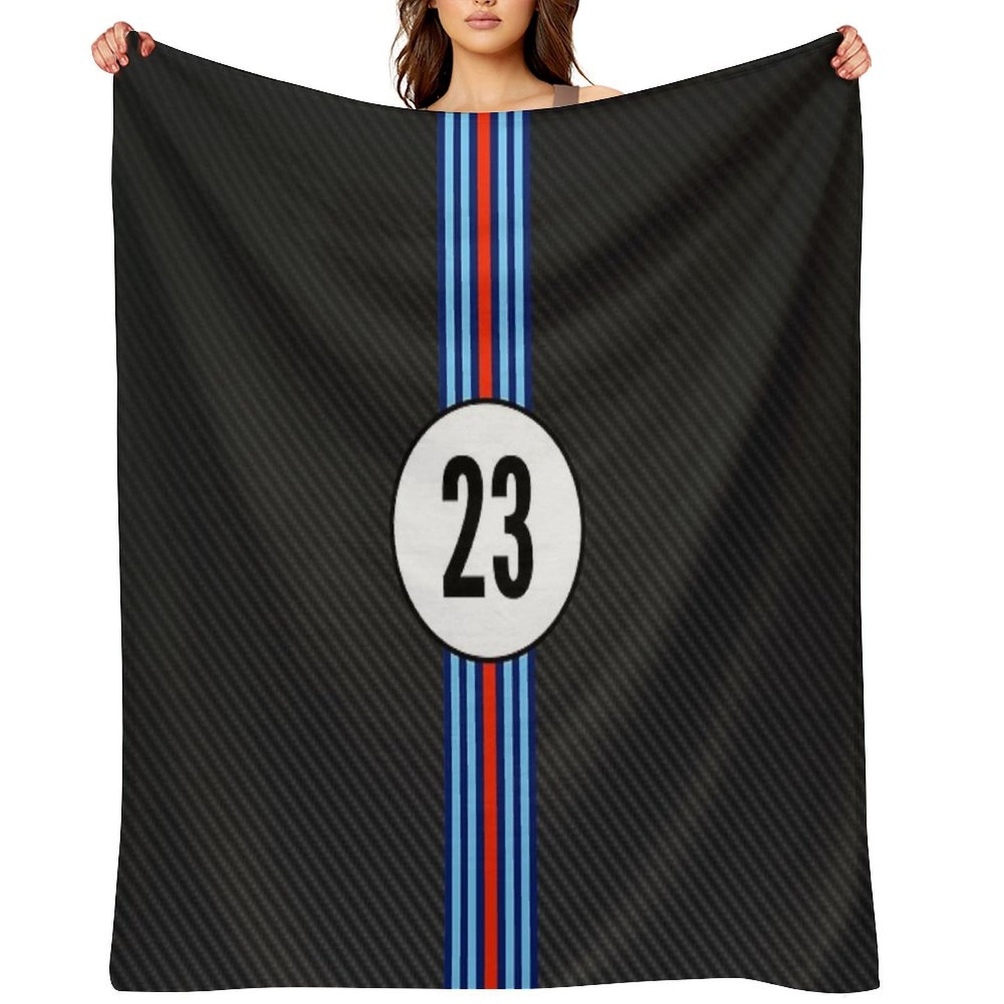 Racing Stripes Carbon Background 23 Throw Blanket
