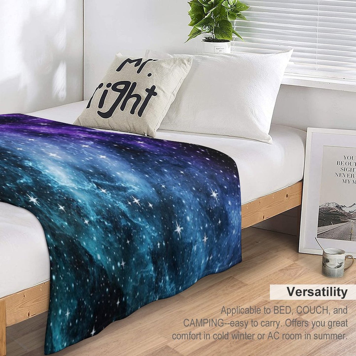 Purple Teal Galaxy Nebula Dream #1 #decor #art Throw Blanket