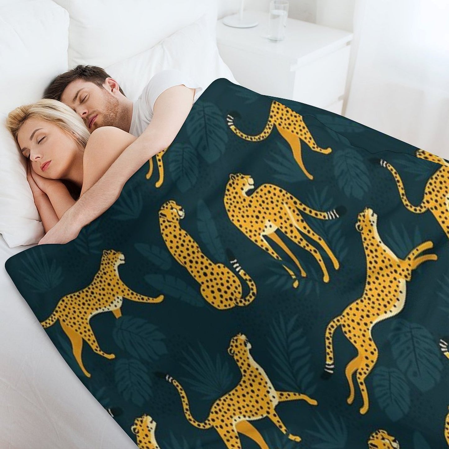 Night Cheetah Pattern Throw Blanket