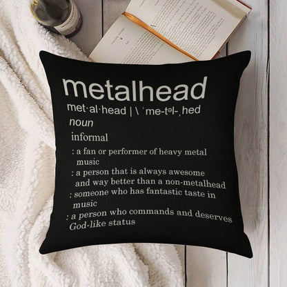 Metalhead Meaning Linen Throw Pillow Cover