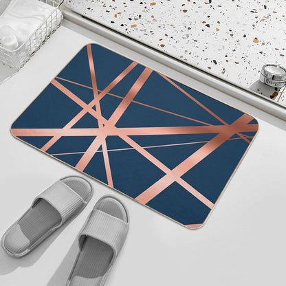 Navy Rose Gold Luxe Bath Mat