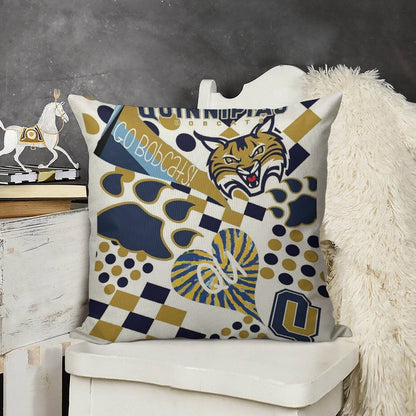 Quinnipiac University Collage Linen Throw Pillow Cover