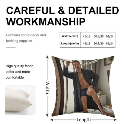Sebastian Stan Linen Throw Pillow Cover