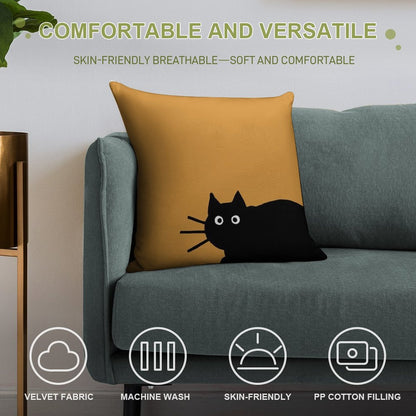 Black Cat(s) Soft Fade-Resistant Throw Pillow
