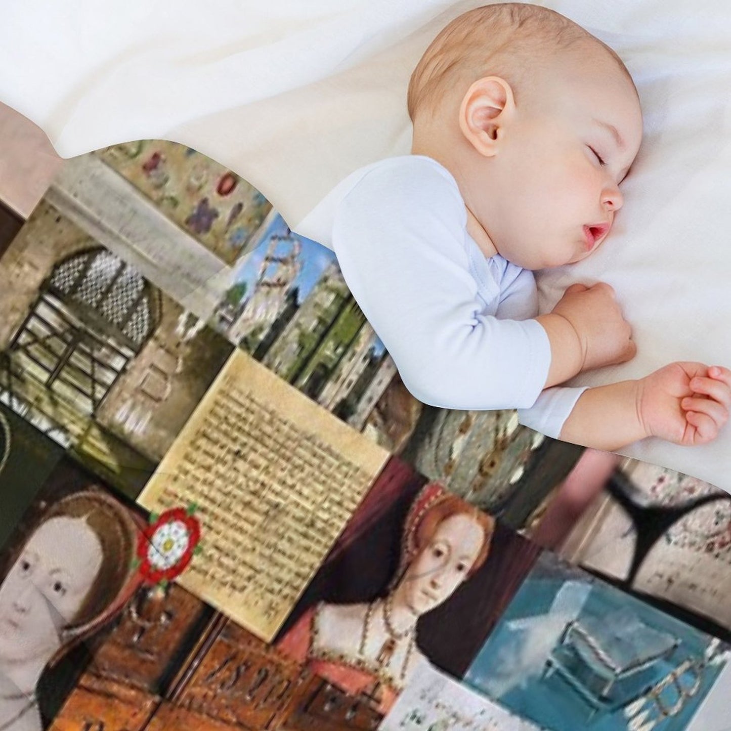 Anne Boleyn Collage Throw Blanket
