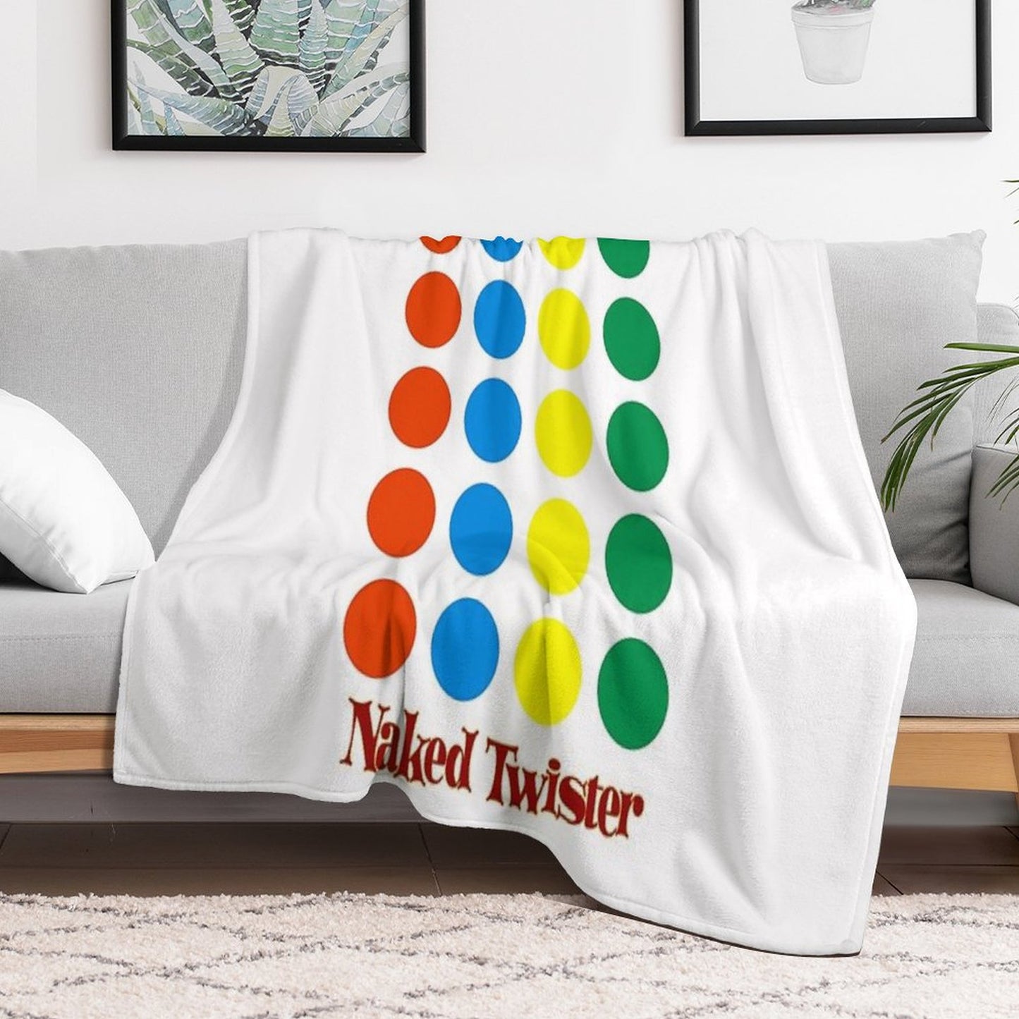 Naked Twister Throw Blanket