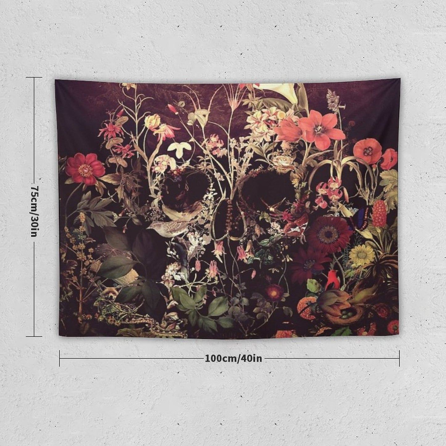 Bloom Skull Tapestry