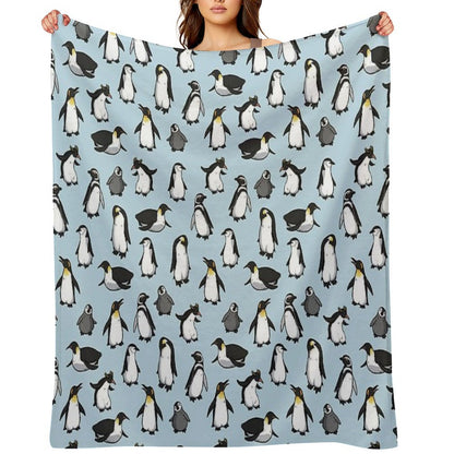 Cute Penguin Pattern Throw Blanket