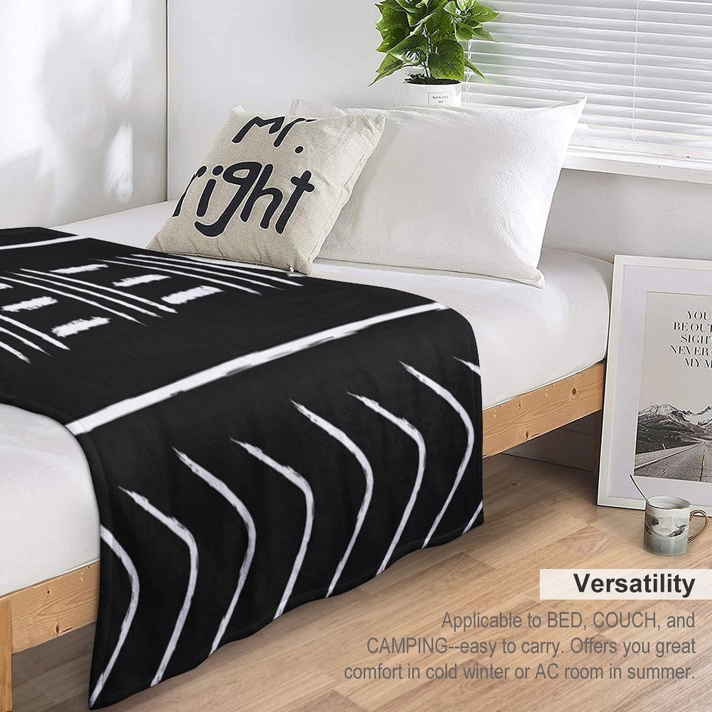 Black Mudcloth - Pillow Version Throw Blanket