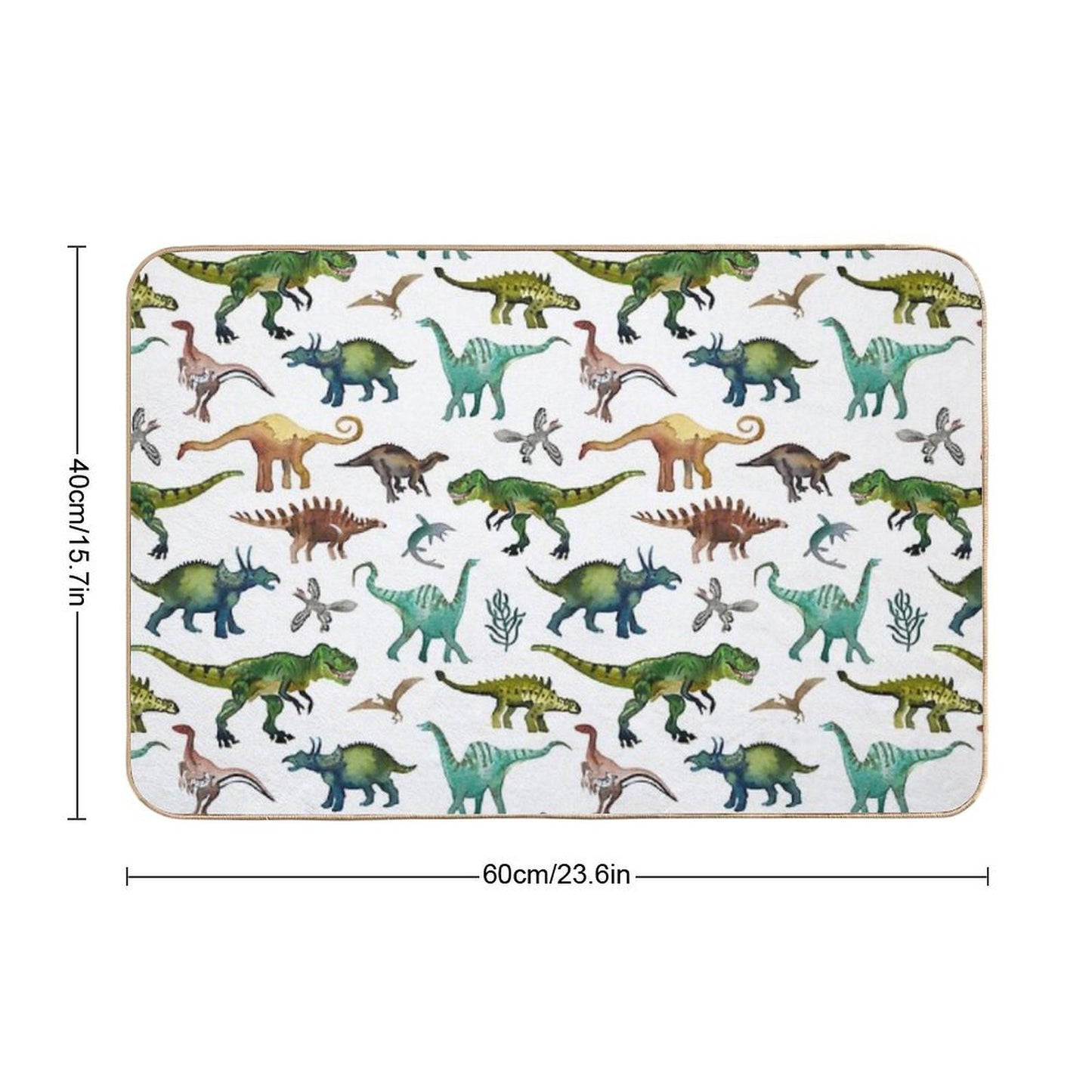 Dino-Mite Dreams for Kids  Trendy Dinosaur Pattern  Unique Gift Idea. Bath Mat