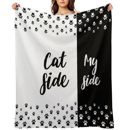 Cat Side My Side Funny Cat Owner Bedding Throw Blanket